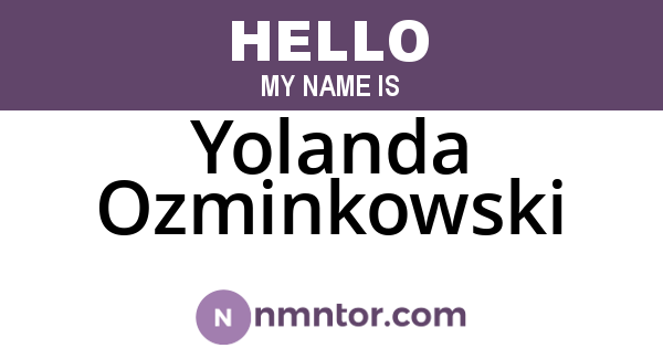 Yolanda Ozminkowski
