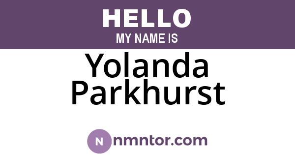Yolanda Parkhurst