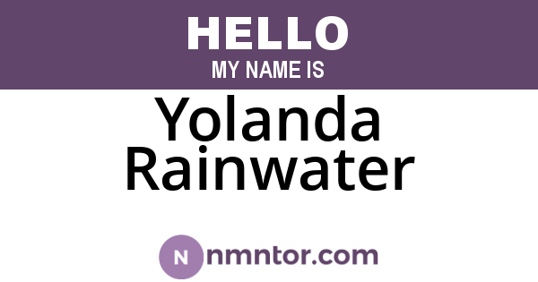 Yolanda Rainwater