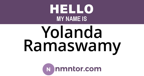 Yolanda Ramaswamy
