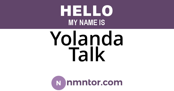 Yolanda Talk