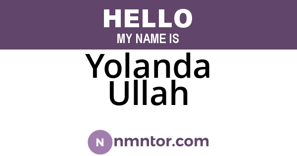 Yolanda Ullah