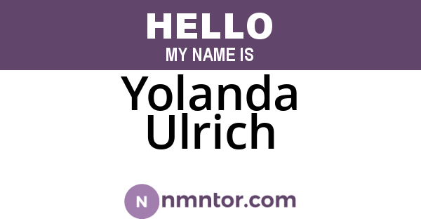 Yolanda Ulrich
