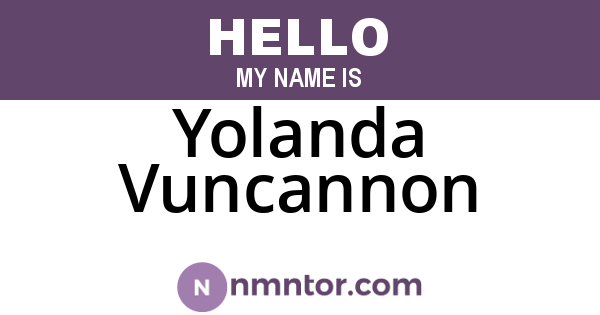 Yolanda Vuncannon