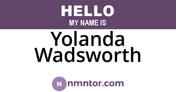 Yolanda Wadsworth