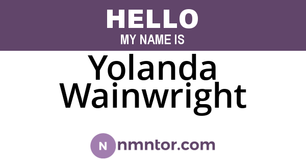 Yolanda Wainwright