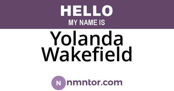 Yolanda Wakefield