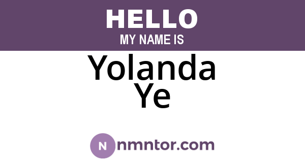 Yolanda Ye