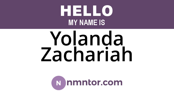 Yolanda Zachariah