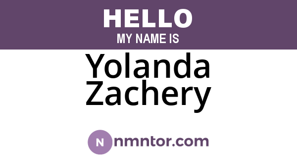 Yolanda Zachery
