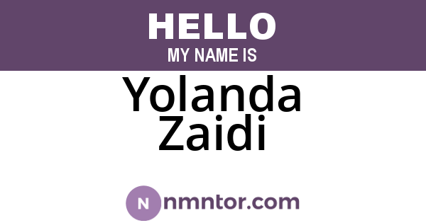 Yolanda Zaidi