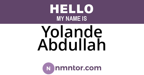 Yolande Abdullah