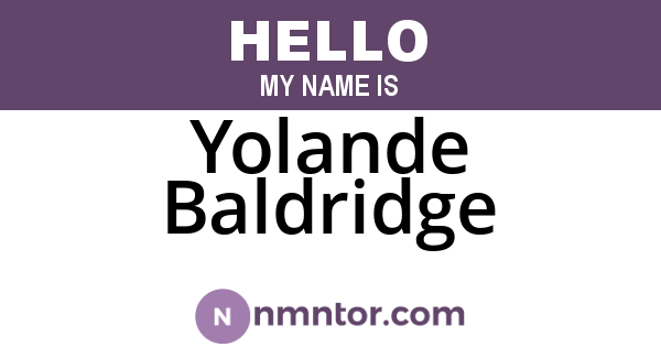 Yolande Baldridge