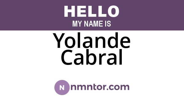 Yolande Cabral