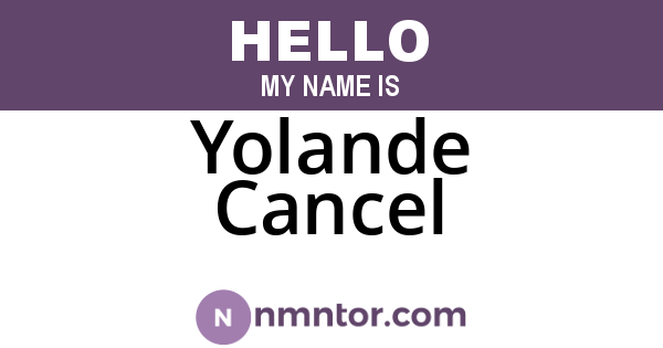 Yolande Cancel