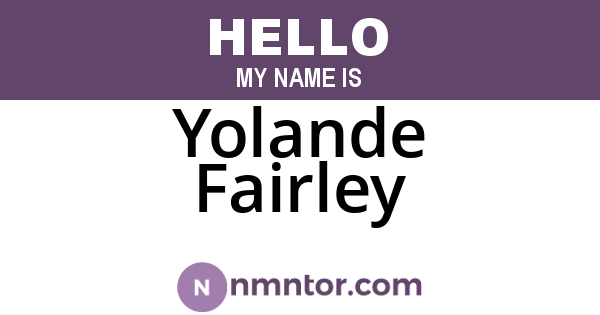 Yolande Fairley