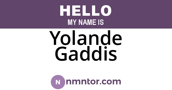 Yolande Gaddis