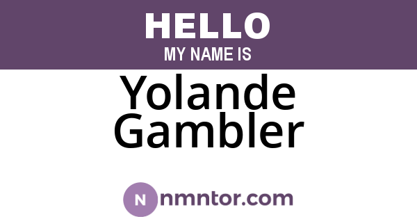 Yolande Gambler