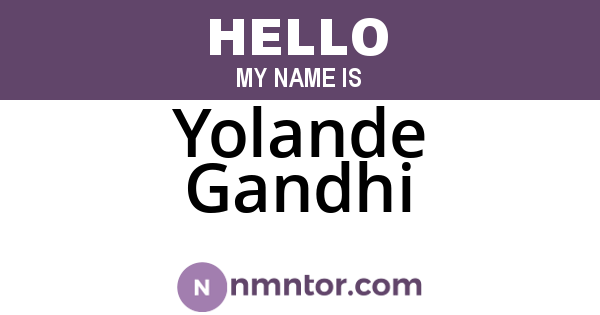 Yolande Gandhi