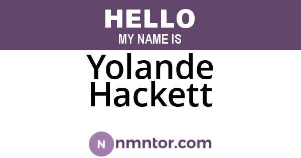 Yolande Hackett
