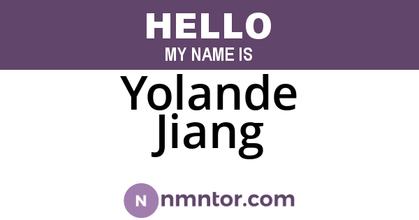 Yolande Jiang