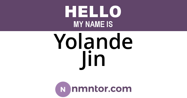 Yolande Jin