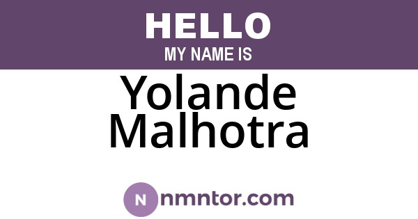 Yolande Malhotra