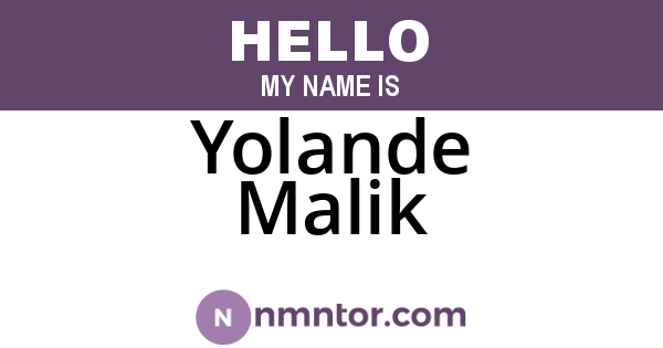 Yolande Malik