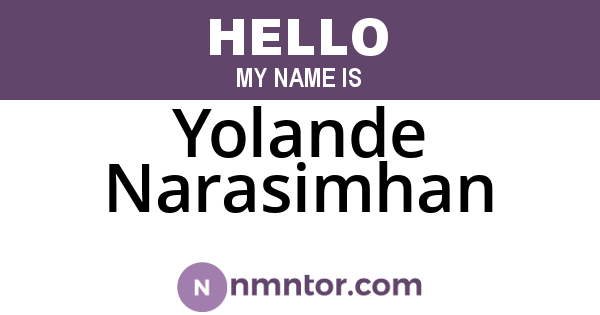 Yolande Narasimhan