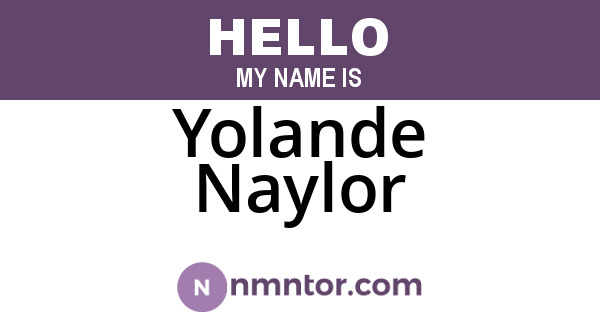 Yolande Naylor