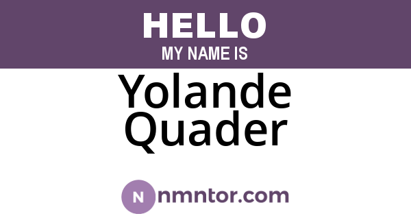 Yolande Quader