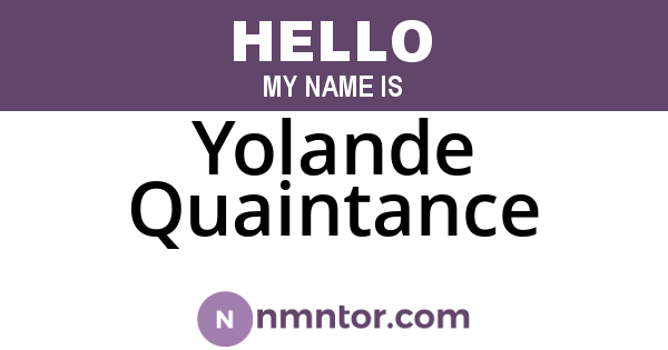 Yolande Quaintance
