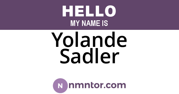Yolande Sadler
