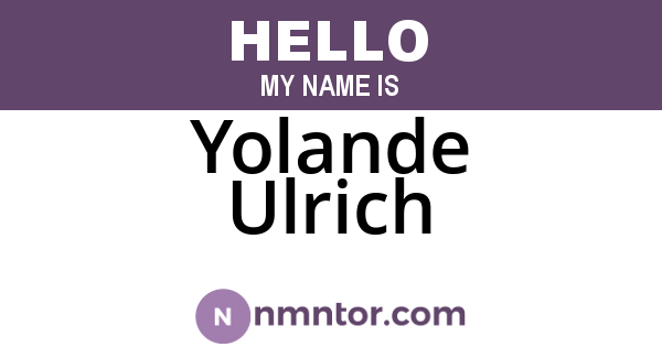 Yolande Ulrich