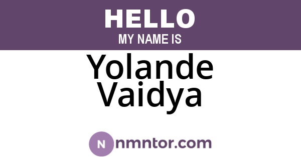 Yolande Vaidya