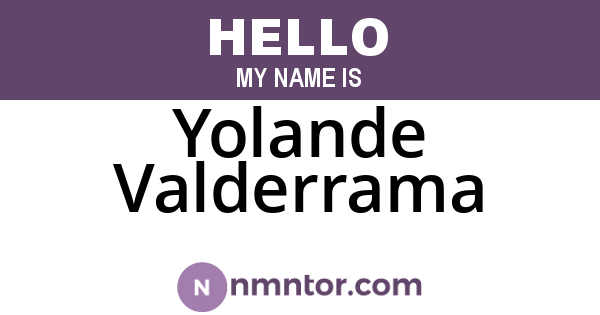 Yolande Valderrama