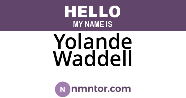 Yolande Waddell