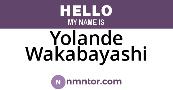 Yolande Wakabayashi