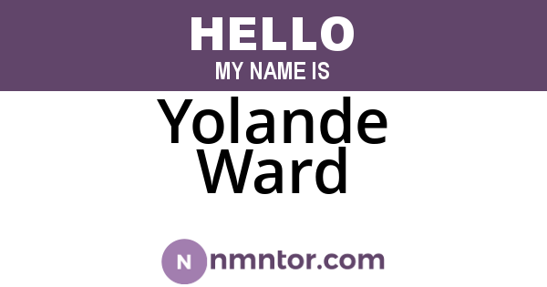 Yolande Ward