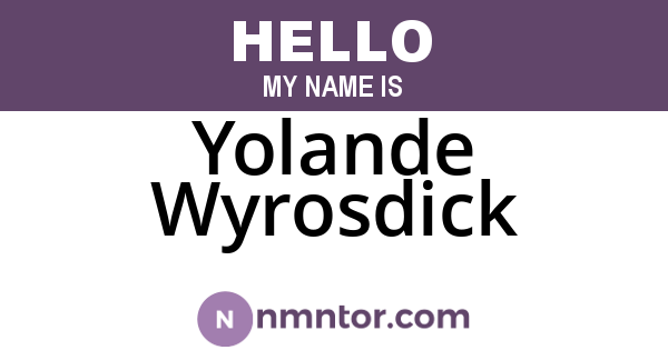 Yolande Wyrosdick