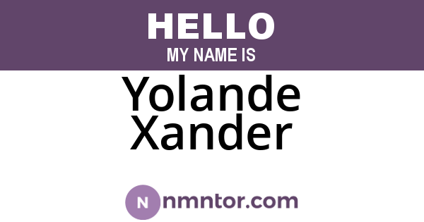 Yolande Xander