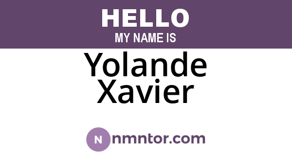 Yolande Xavier