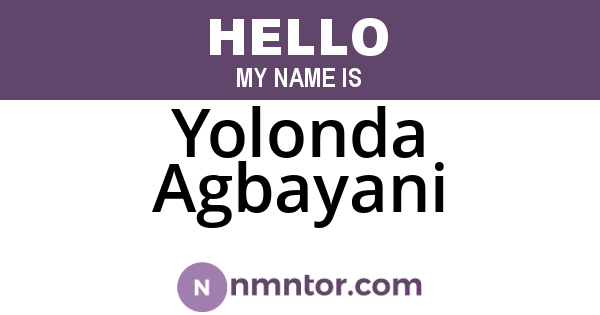 Yolonda Agbayani
