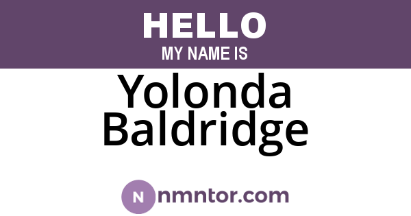 Yolonda Baldridge