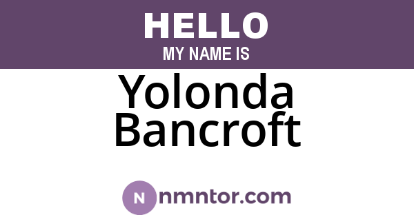 Yolonda Bancroft
