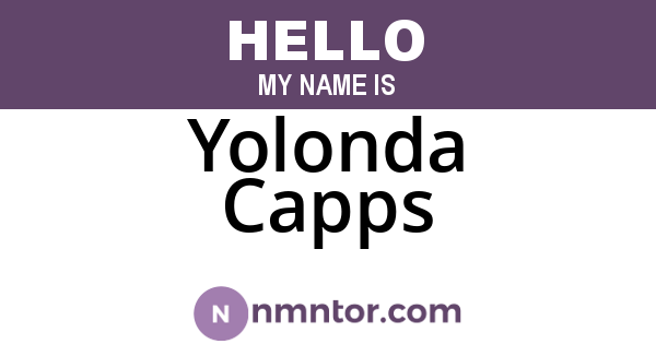 Yolonda Capps