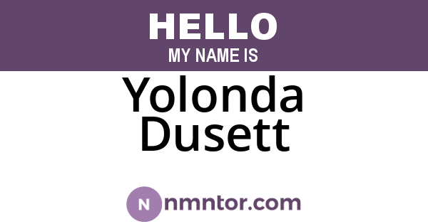 Yolonda Dusett