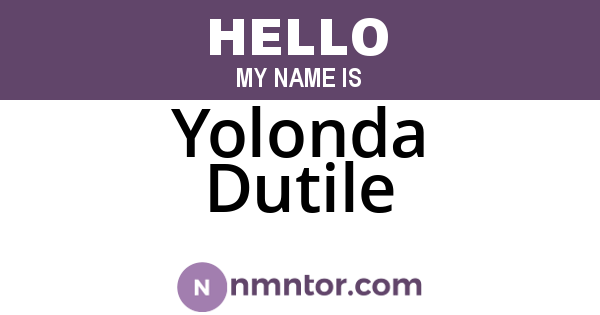 Yolonda Dutile