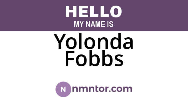 Yolonda Fobbs
