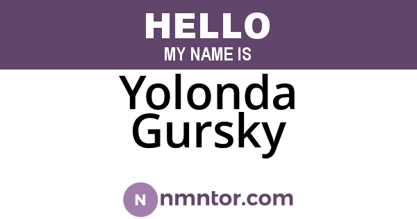 Yolonda Gursky